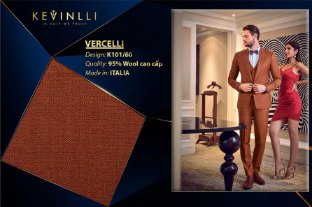 K101/60 Vercelli CVM - Vải Suit 95% Wool - Nâu Trơn